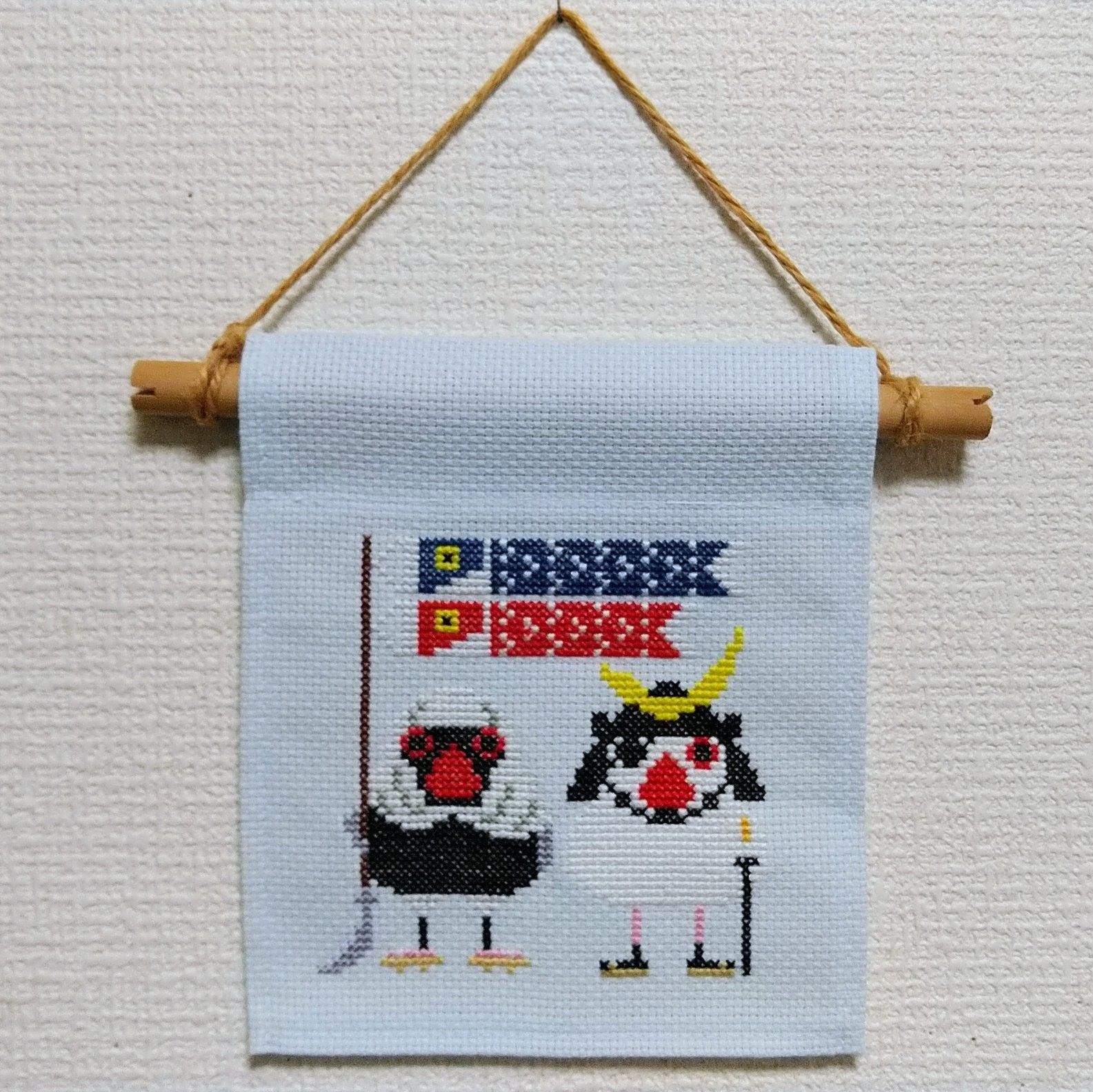 文鳥こどもの日のクロスステッチ